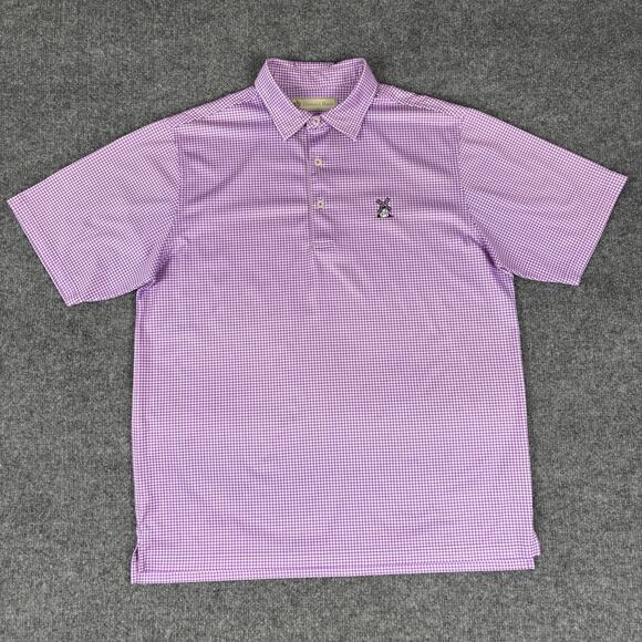 Donald Ross Polo Shirt Size Medium Purple w/Club LOGO Windmill - Picture 1 of 9